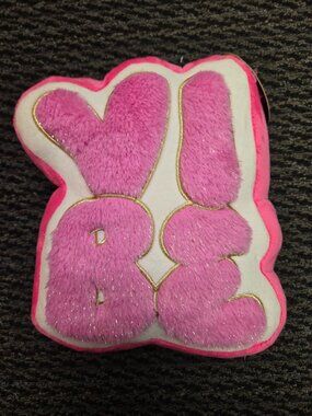 FAO Schwarz Rock & Glam VIBE Pink Pillow 10" Plush Sparkle Heart Stuffed Toy